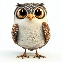 Naklejka premium Playful Nightjar portrayed vividly in 3D.