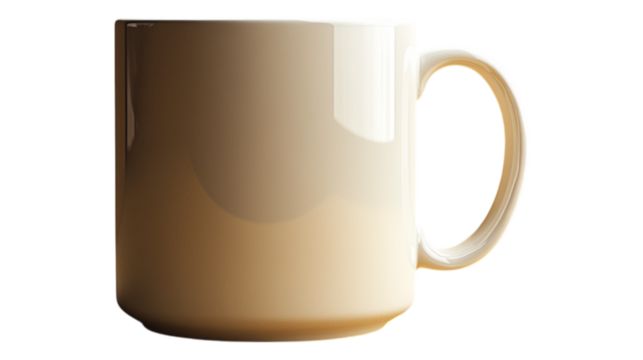  White Cup for Print on Transparent Background