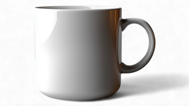  White Cup for Print on Transparent Background