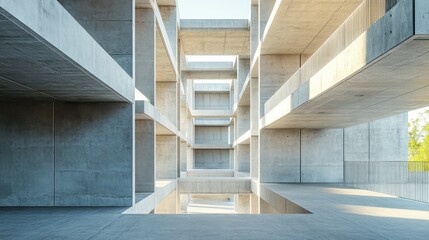 Fototapeta premium Concrete Architecture - A Minimalist Perspective