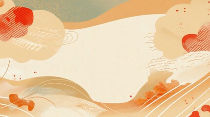 Abstract artistic background with flowing shapes, warm earthy tones, and subtle textures.