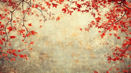 Autumnal foliage frame, vintage aesthetic.