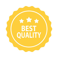 Best quality label badge icon. Business, product quality, sale, promotion, guarantee, marketing, advertising concepts. Flat vector design isolated illustration. 