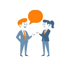 Businesspeople conversing, teamwork, office, discussion, communication, project collaboration,  illustration.