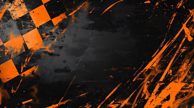 Grunge checkered flag background with distressed texture. (6)