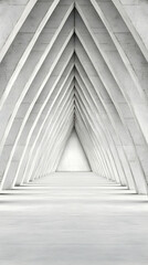 Abstract 3D White Concrete Archway