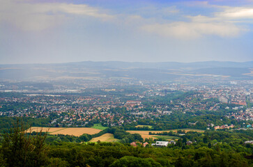 Fototapeta premium City in Germany Kassel view from the mountain