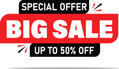 Big Sale, Super Sale, Mega Sale, Special Offer, Discount Tag, Black Friday, Best Sale And Offer Tag Vector Illustration 