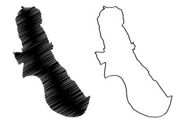 London Borough of Hammersmith and Fulham (United Kingdom of Great Britain and Northern Ireland, Ceremonial county and region Greater London, England) map vector illustration, scribble sketch map
