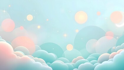 Fototapeta premium Dreamy Pastel Cloudscape Artwork for Digital Design