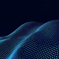Abstract 3D Blue Dotted Wave Background