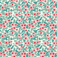 Vibrant floral pattern with a seamless design and lively colors