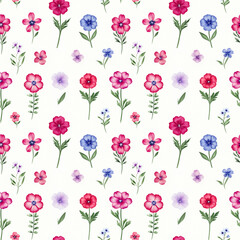 Vibrant floral pattern with colorful blooms on a soft background