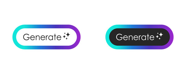 Generate Ai button PNG. Artificial intelligence generate sidebar. Command prompt button to generate ideas. UI UX, apps, websites, and Interfaces. Transparent background