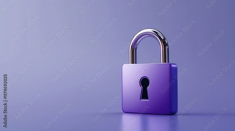 Poster secure locking mechanism digital security image of padlock minimalist background close-up view priva