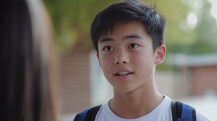 Asian Teenager Recording a Social Media Video