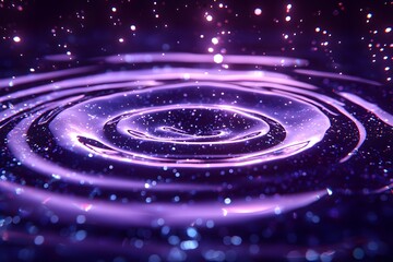 Obraz premium A starry night sky with a glowing nebula and a distant galaxy in the deep space background