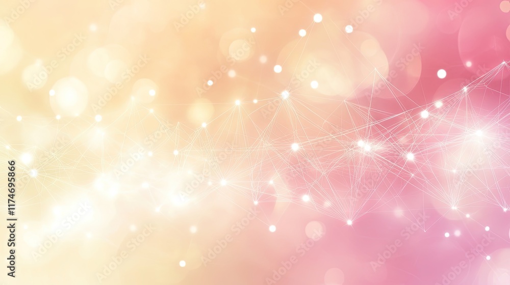 Poster a clean and minimalist abstract network background with glowing dots and connecting lines in triangl