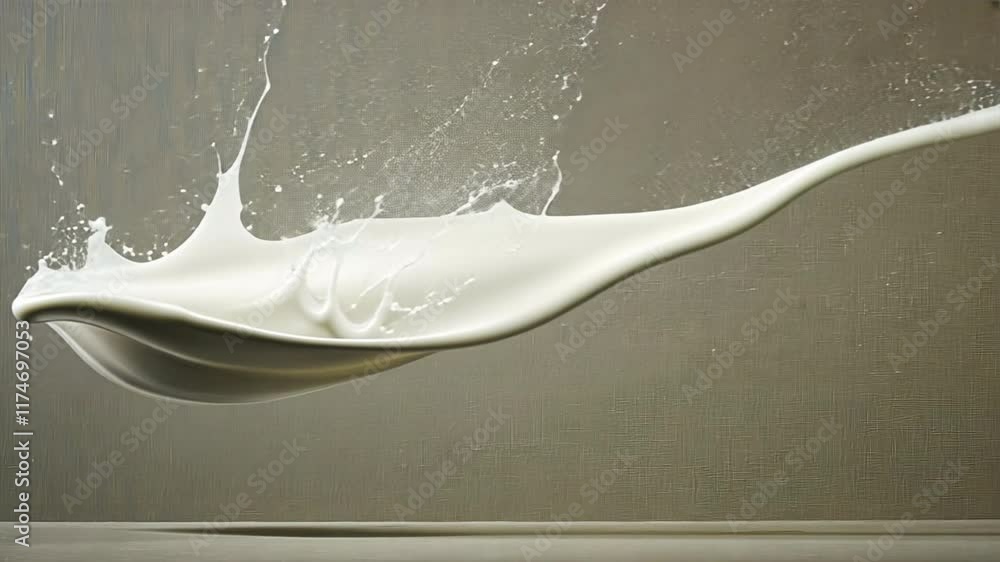 Poster dynamic splash of white liquid an abstract art of fluid motion and texture in photography design