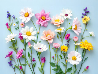 Beautiful flower composition on paper background