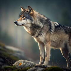 Fototapeta premium beautiful wolf isolated