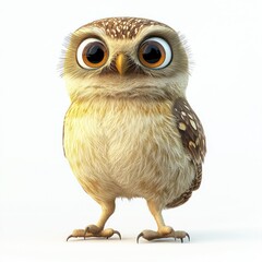 Fototapeta premium Burrowing Owl animated with playful expressions.