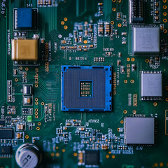 Circuit Board Closeup: Technology Illustration