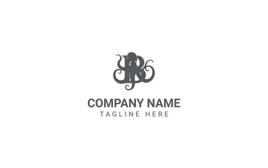 Creative Minimalist Letter B Octopus Logo Design Vector Illustration