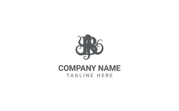 Creative Minimalist Letter B Octopus Logo Design Vector Illustration