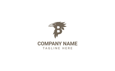 Naklejka premium Creative Minimalist Letter B Raven Bird Logo Design Vector Illustration