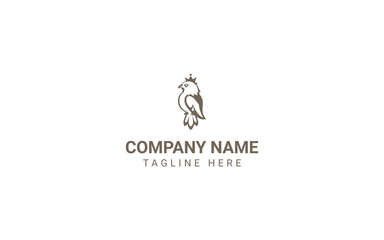 Creative Minimalist Raven Bird Logo Design Vector Illustration