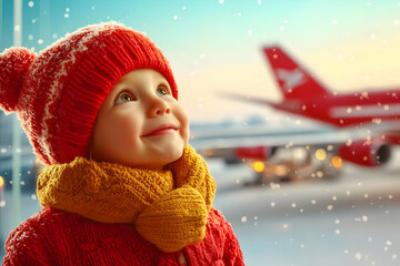 Winter Travel Child Illustration