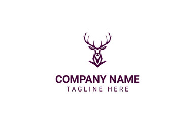 Deer Animal Head Logo Design Vector Illustration