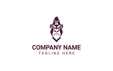 Obraz premium Elegant Gorilla Head Logo Design Vector Illustration