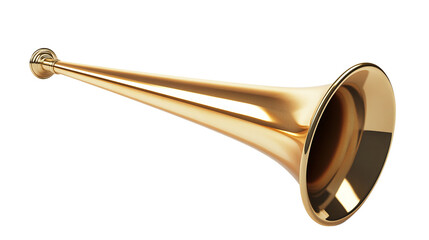 Obraz premium Golden trumpet isolated, white background