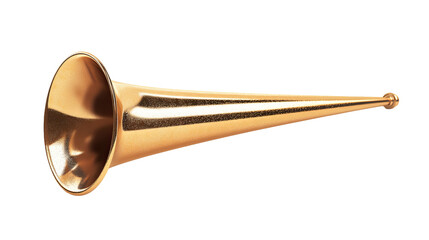 Obraz premium Golden trumpet isolated, white background