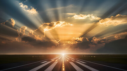 Sun Rays, Clouds, and Illuminated Lights in HDR