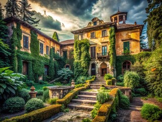 Fototapeta premium Eerie Beauty: Urban Exploration in Giardini Estensi, Varese, Italy