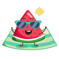Cheerful Watermelon Character Vector for Seasonal Graphics