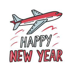 Travel-Themed Happy New Year 2025 Vector Design