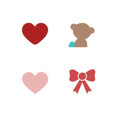 Creative Valentine's Day Icons - Rose, Heart, Teddy Bear, Bowtie