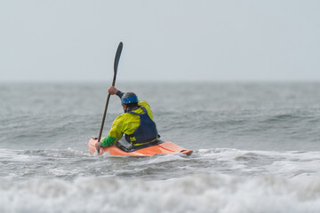 Sea kayaking at Hobuck Beach in the Olympic Peninsula in the northwest corner of Washington