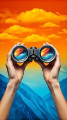 person with binoculars