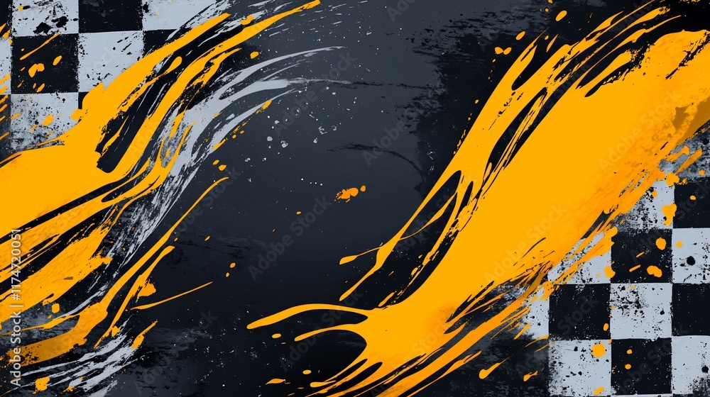 Aufkleber Abstract racing background with vibrant colors and dynamic brushstrokes.