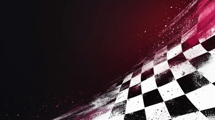 Checkered flag background with motion blur and grunge texture.