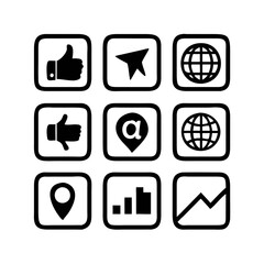 Contact Icons Vector for Communication and Networking Themes