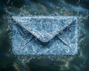 Obraz premium Flowing Water Envelope Icon Symbolizing Fluid Communication Concept