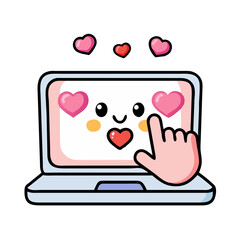Laptop Love Vector for Social Media and Digital Marketing