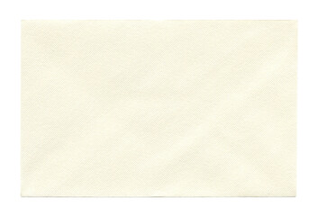 back view of old closed aged paper envelope isolated on white