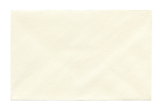 back view of old closed aged paper envelope isolated on white